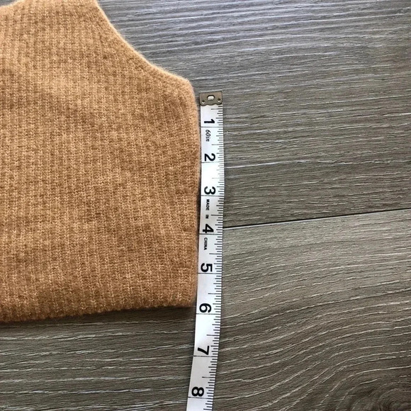 Everlane Camel Tan Wool Yak Hair Blend Ribbed Cozy Stretch Tank Size Large NWT - Picture 4 of 11